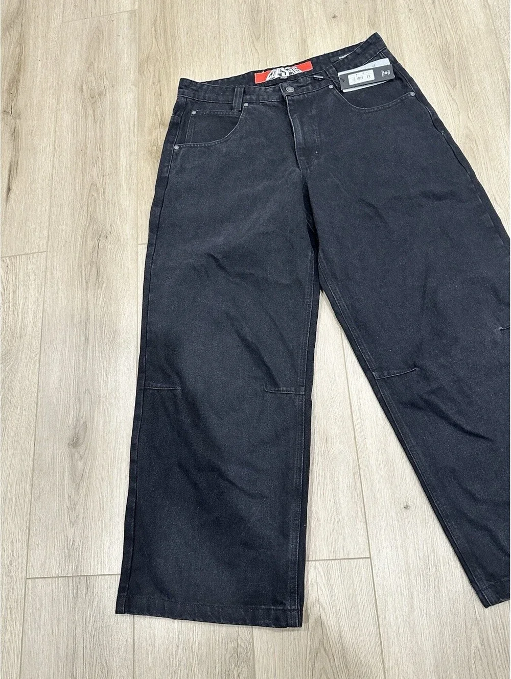 NWT Jaded London Jeans Mens 34x30 Black Wide Leg Colossus Fit Denim